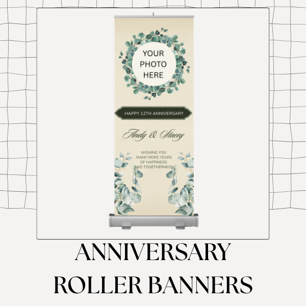 Custom Printed Wedding Anniversary Roller Banners